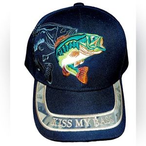 Kiss My Bass Adjustable Hat Black by Golden Lion